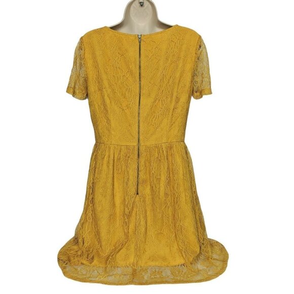 Gianni Bini Sheath Dress Mustard Yellow Small Ruffle - Picture 2 of 5
